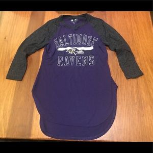 Baltimore Ravens shirt 3/4 length sleeves. Medium.